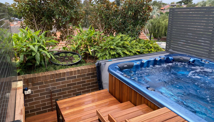 Above Ground Spa Pool Landscaping Ideas, Above Ground Swim Spa Ideas