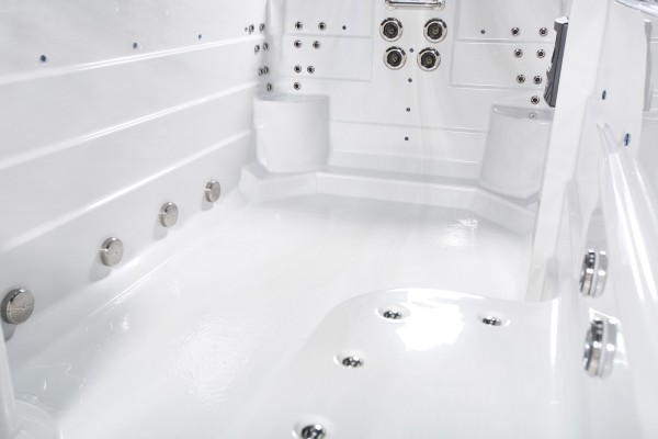 White plunge pool interior with jets